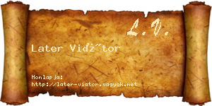 Later Viátor névjegykártya